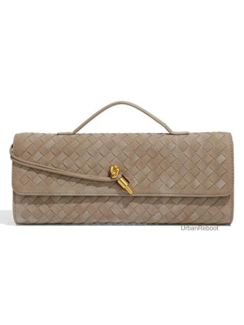 Woven Faux Leather Evening Clutch Crossbody Shoulder Hobo Handbag